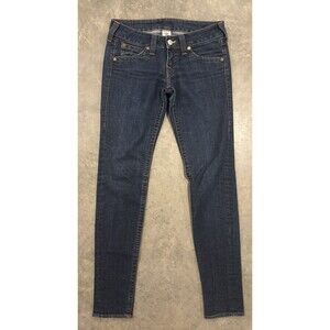 True Religion Skinny Jeans Women's Size 29 Tall 32x36 Low Rise Flap Pockets USA